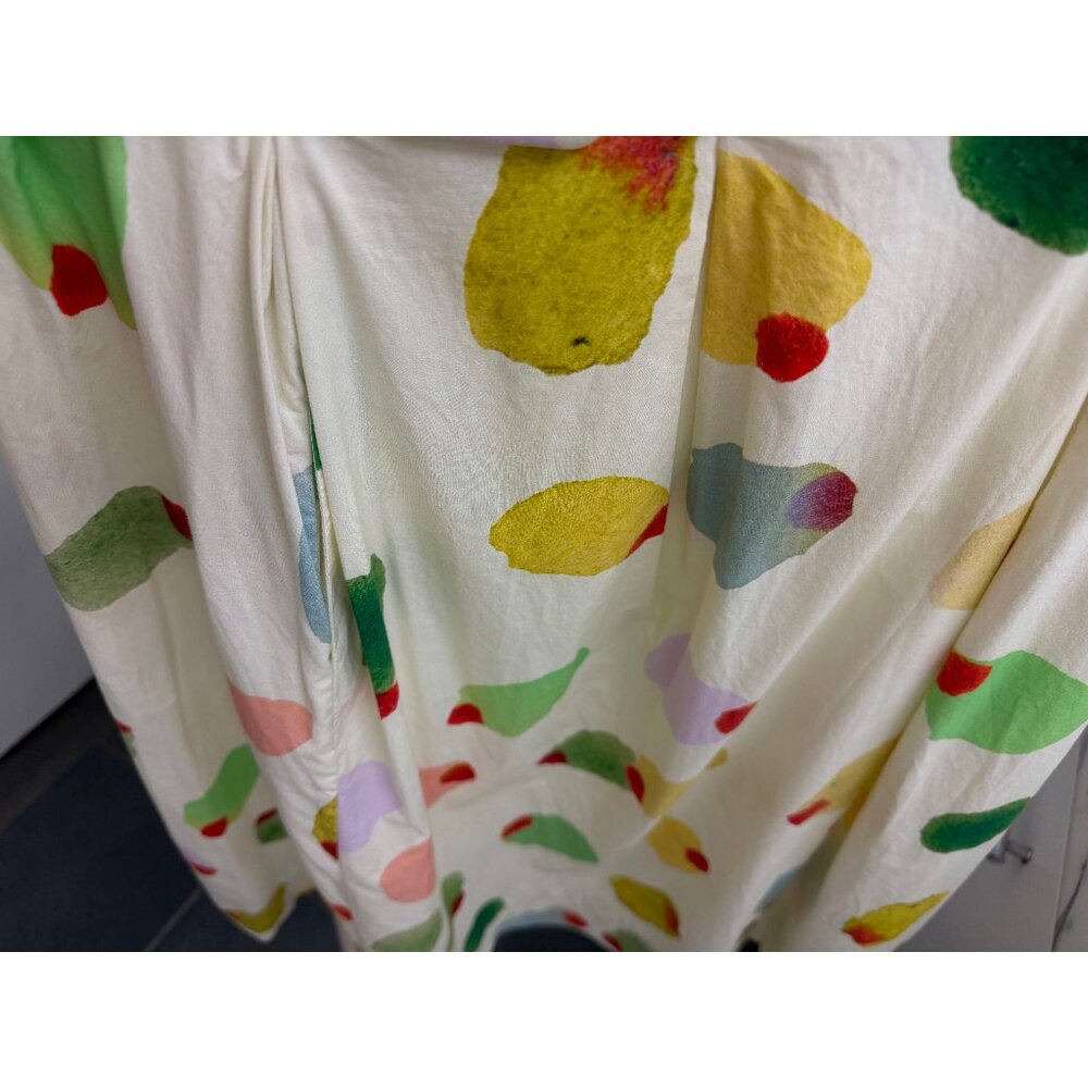 Rachel Antonoff Filthy Martini Olive Print Midi Vinnie Skirt Pleated Dots Belt M - Picture 8 of 14